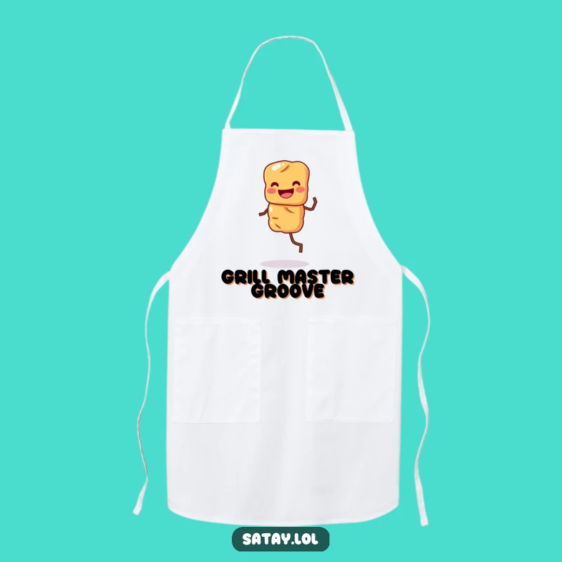 Funny Satay Skewer Apron: Jigging Chef Apron for Foodies, Grinning Skewer Funny Gift