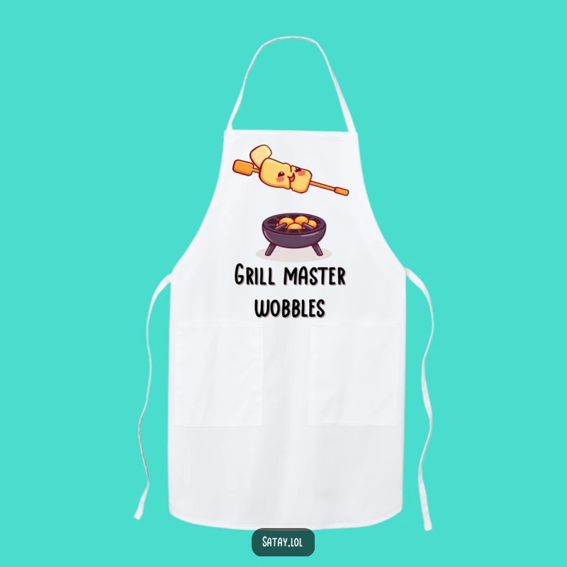 Funny Satay Skewer Grill Balance Apron: Cook with Daring Flair