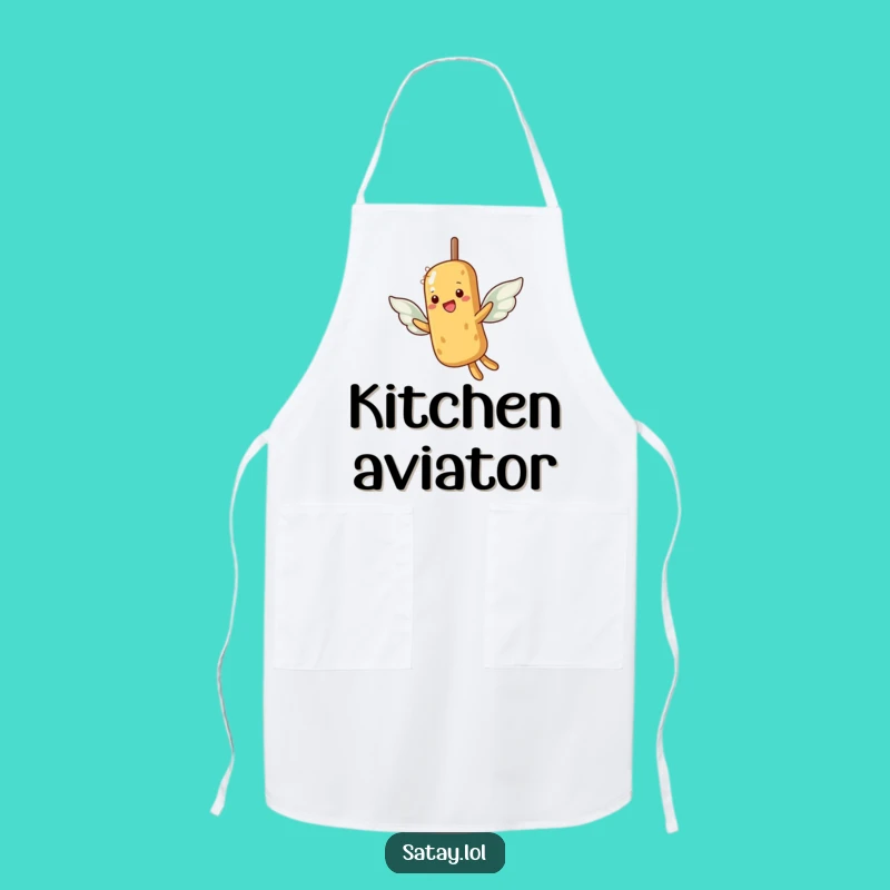 Funny Satay Skewer Flying Apron: Cook with Ambition, Perfect Gift