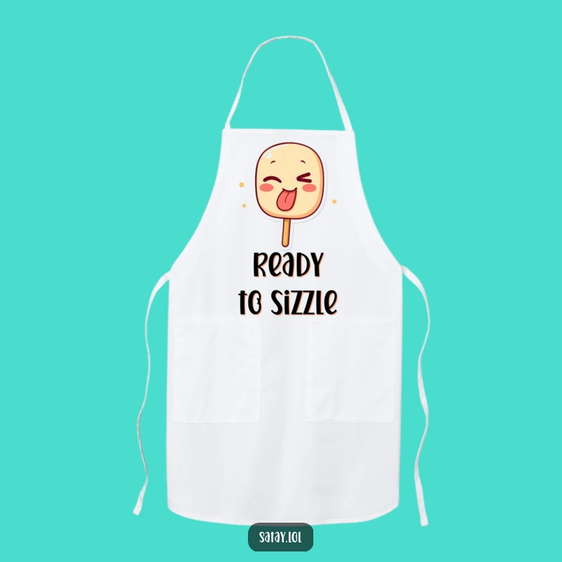 Funny Winking Satay Skewer Apron - Hilarious BBQ Chef's Kitchenwear