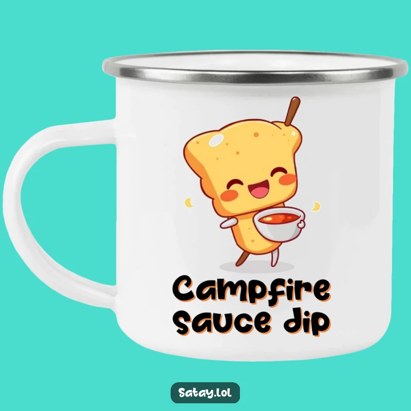Funny Happy Satay Skewer Camping Mug: Trail Wiggles - Durable Funny Gift!