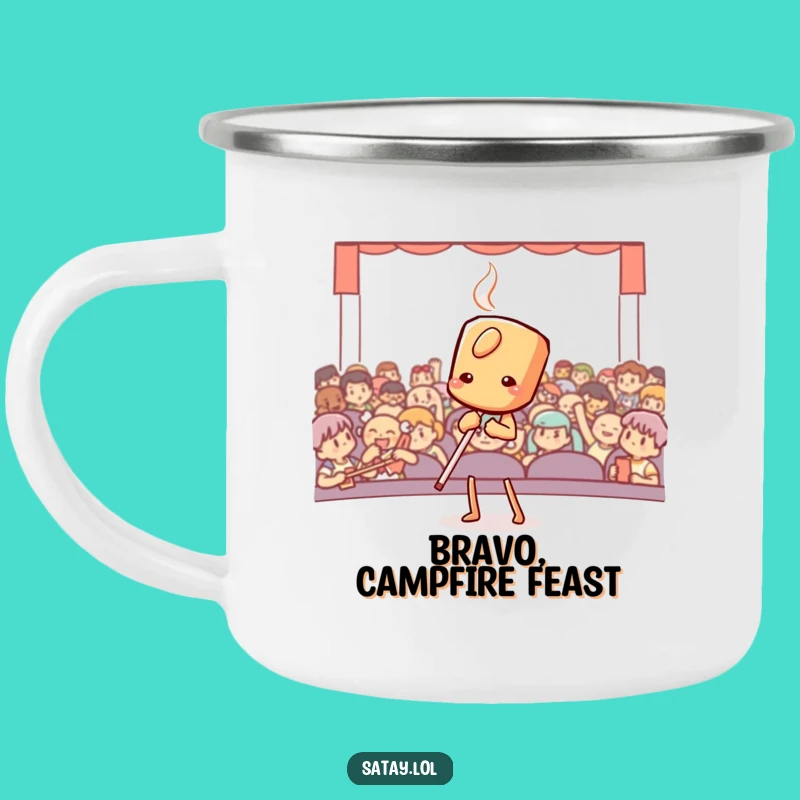 Funny Satay Bowing Camping Mug: Theatrical Outdoor Drinkware, a Perfect Funny Gift