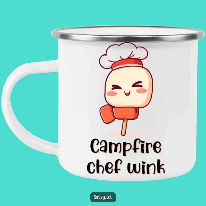 Funny Satay Chef Skewer Camp Mug: Culinary Adventure Humor, Perfect Gift