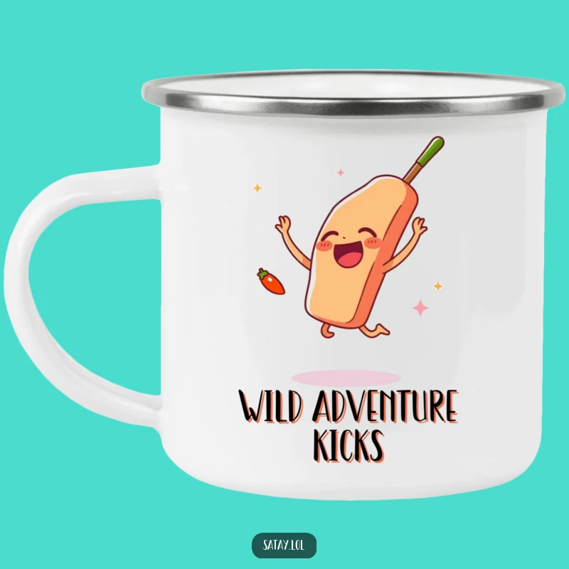 Funny Satay & Chili Joy Camping Mug: Adventure Fuel with a Kick