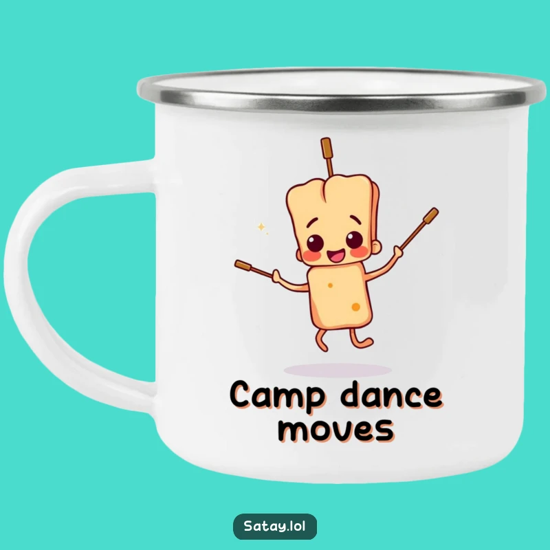 Funny Satay Skewer Dance Camping Mug: Clumsy Skewers, Outdoor Funny Gift