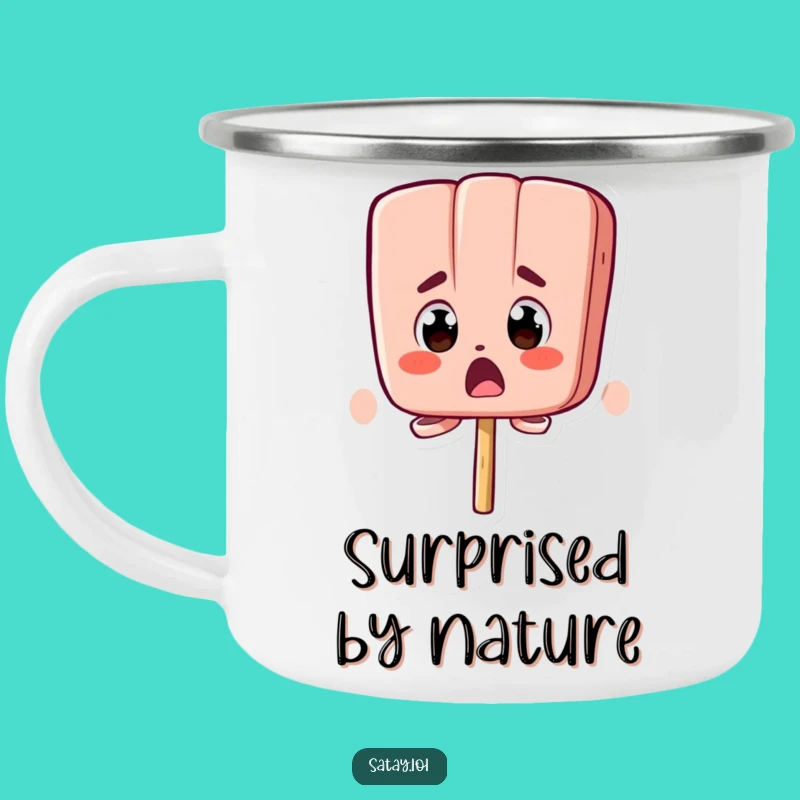 Funny Surprised Satay Skewer Camping Mug: Bug-Eyed Skewer Outdoor Mug, Hilarious Reaction Gift