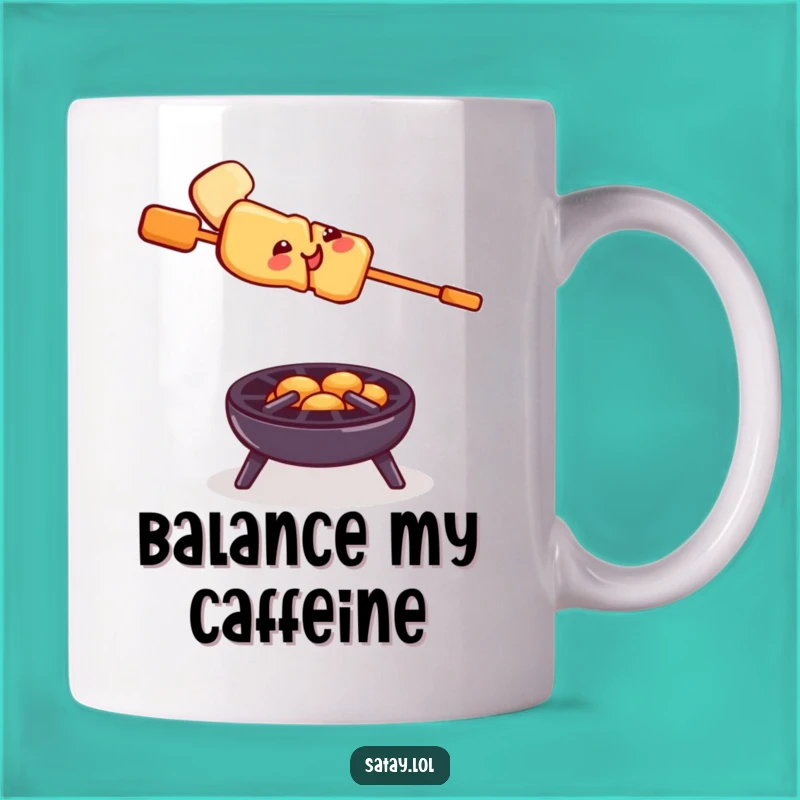 Funny Satay Skewer Grill Balance Mug: A Hilarious Gift for Daredevils