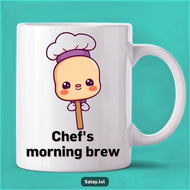 Funny Proud Chef Satay Mug - Skewer Character, Perfect Gift for Aspiring Chefs