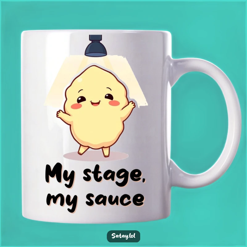 Funny Satay Dancer Mug: Hilarious Spotlight Performance, a Perfect Funny Gift for Foodies Who Love Laughs