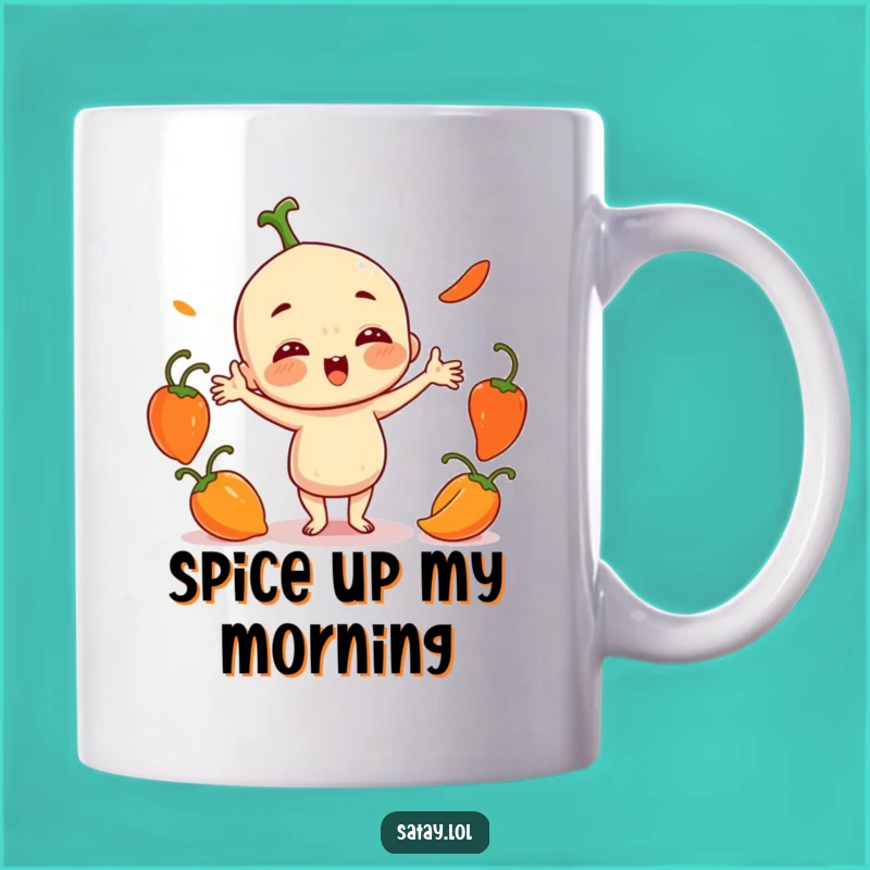 Funny Satay Juggling Peppers Mug: Spice Up Your Day with Hilarious Fun