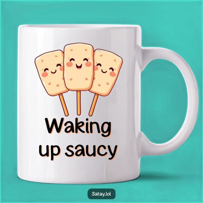 Funny Satay Mug - Smiling Skewer Winks for Foodie Gift Fun