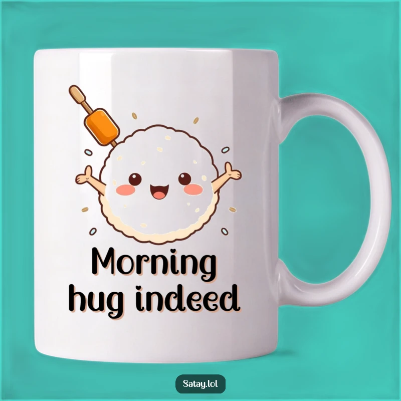 Funny Satay Skewer Hugs Rice Ball Mug: A Hilarious Gift for Comfort Food Lovers