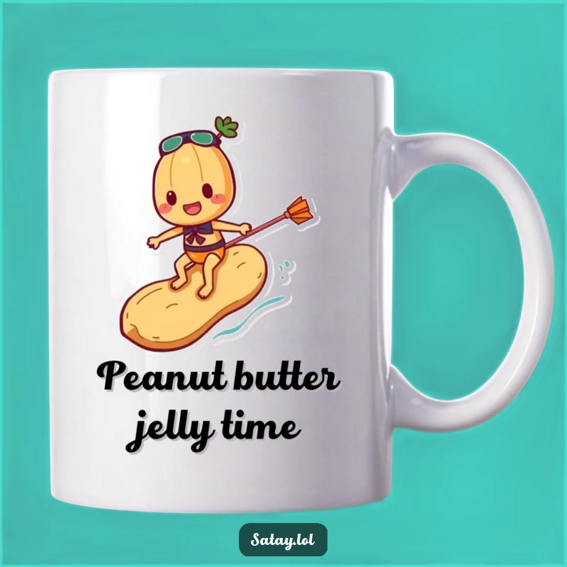 Funny Satay Skewer Surfing Peanut Mug - Extreme Skewer Character Gift
