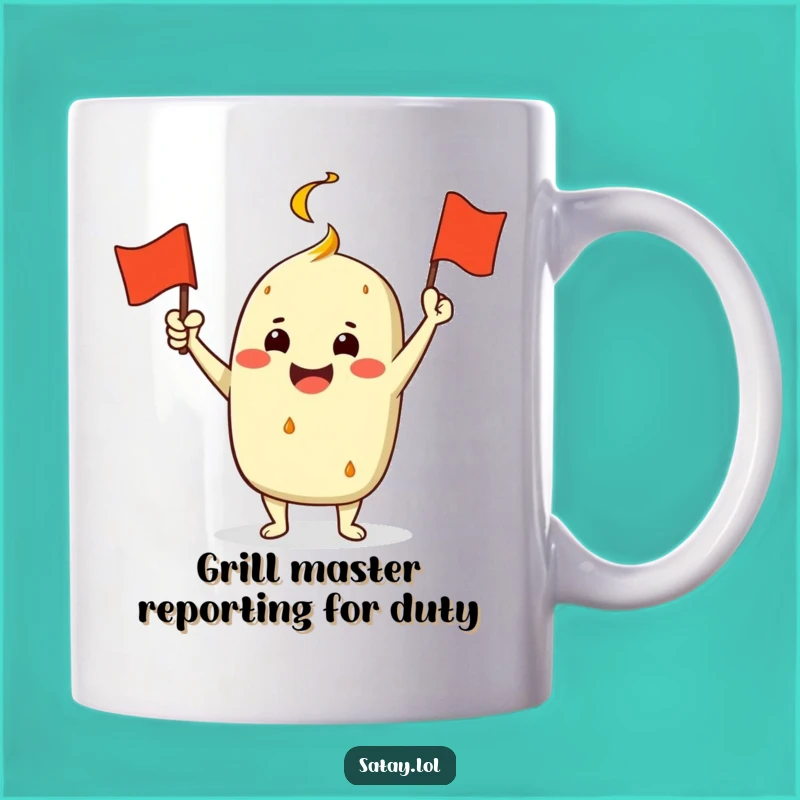 Funny Satay Grill Flag Mug: Celebrate with Enthusiasm and Humorous Style