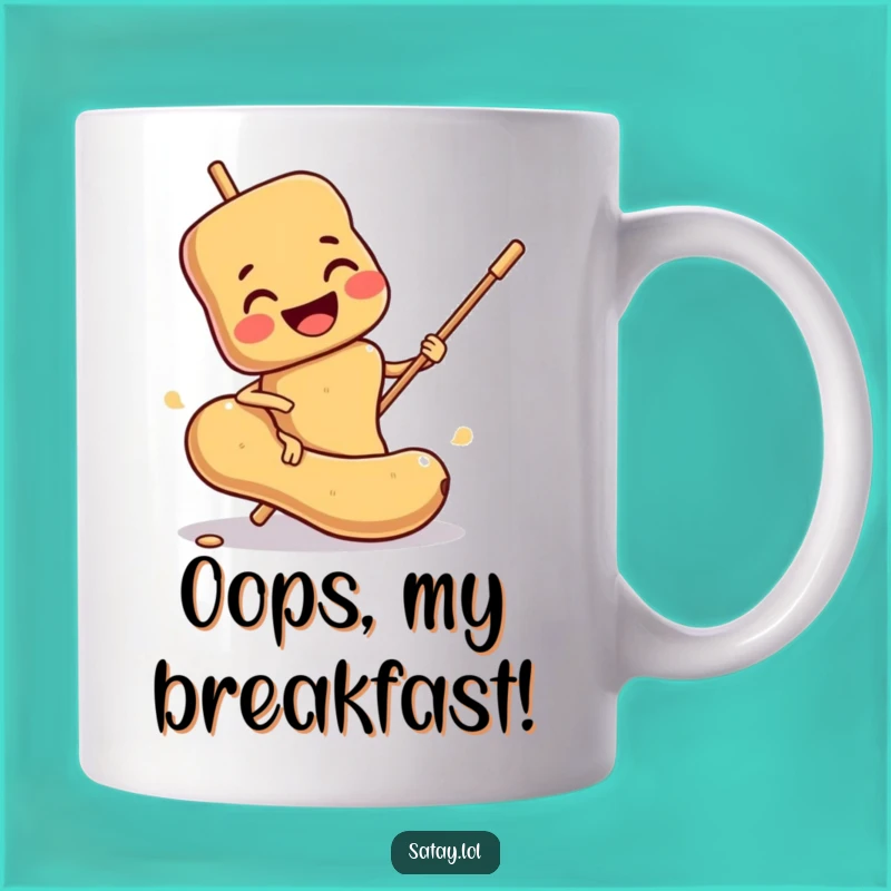 Funny Satay Skewer Mug: Slipping on Peanut, Hilarious Foodie Funny Gift!