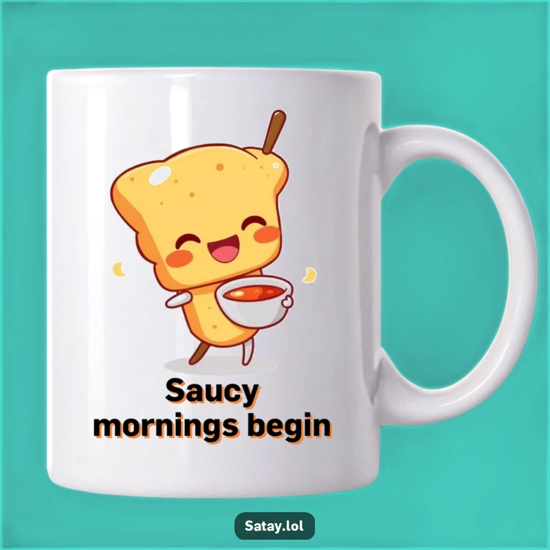 Funny Happy Satay Skewer Mug: Wiggling Joy - Perfect Funny Gift for Foodies!