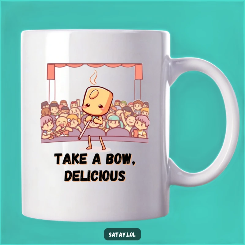 Funny Satay Bowing Mug: Theatrical Food Performance, a Perfect Funny Gift for Drama Lovers
