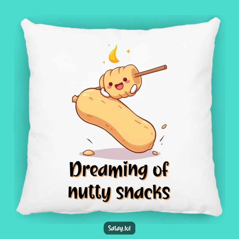 Funny Satay Skewer Peanut Bounce Pillow - Cozy & Comical Decor