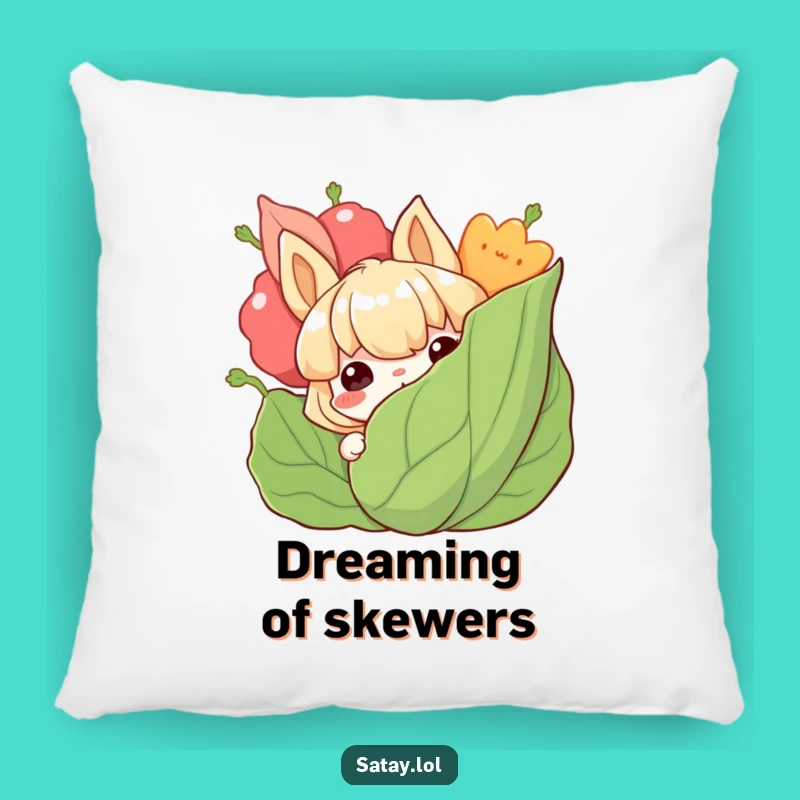 Funny Satay Pillow: Grinning Skewer Comfort, Perfect Gift!