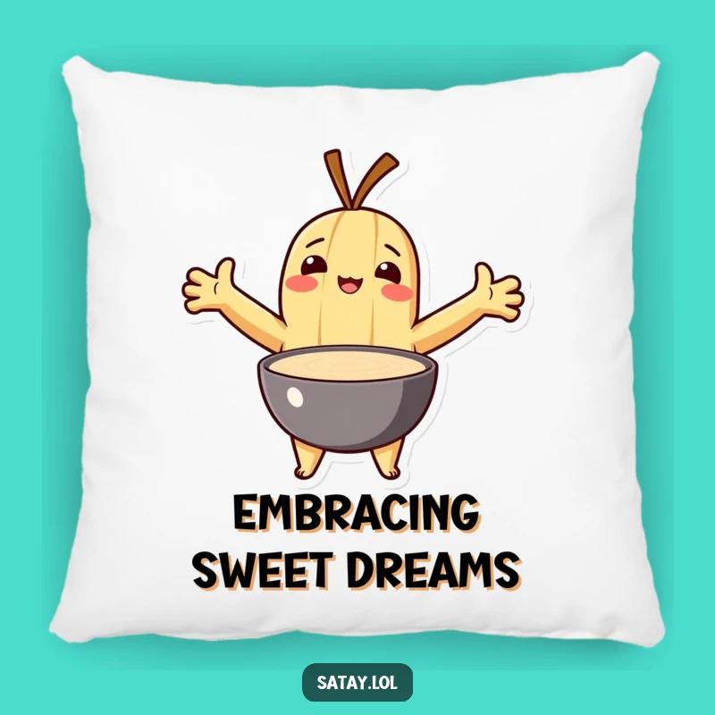 Funny Satay Pillow: Sauce Embrace Character Cushion, Humorous Condiment Lover Gift