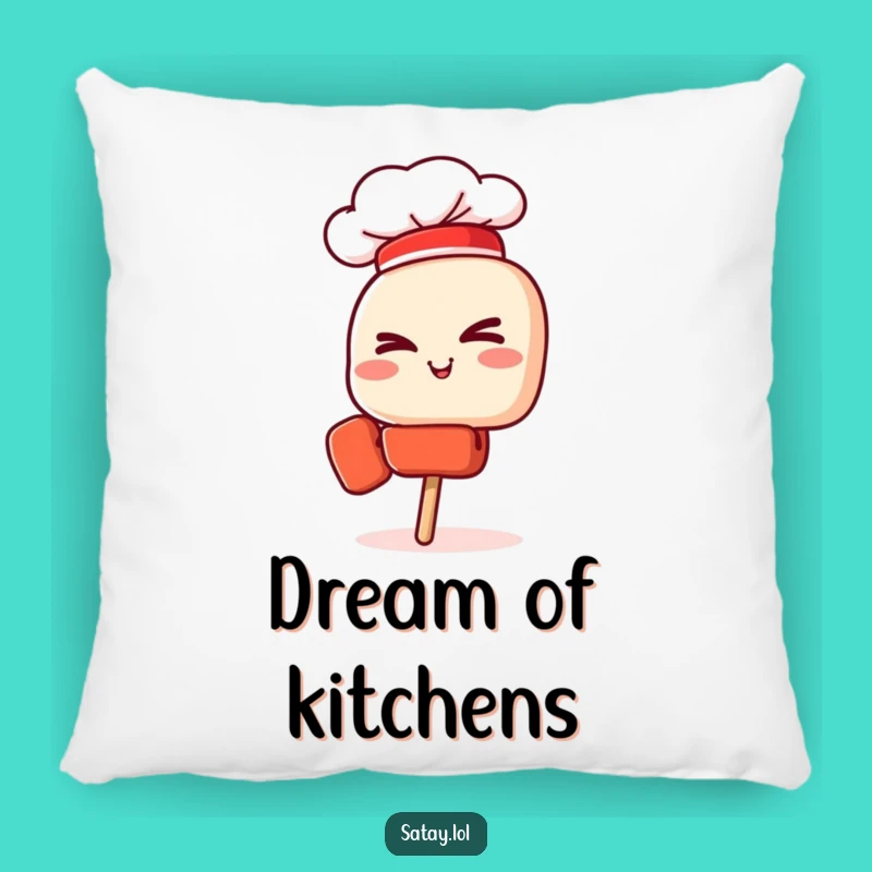 Funny Satay Chef Skewer Pillow: Comfort & Charm for Cooks, Great Gift
