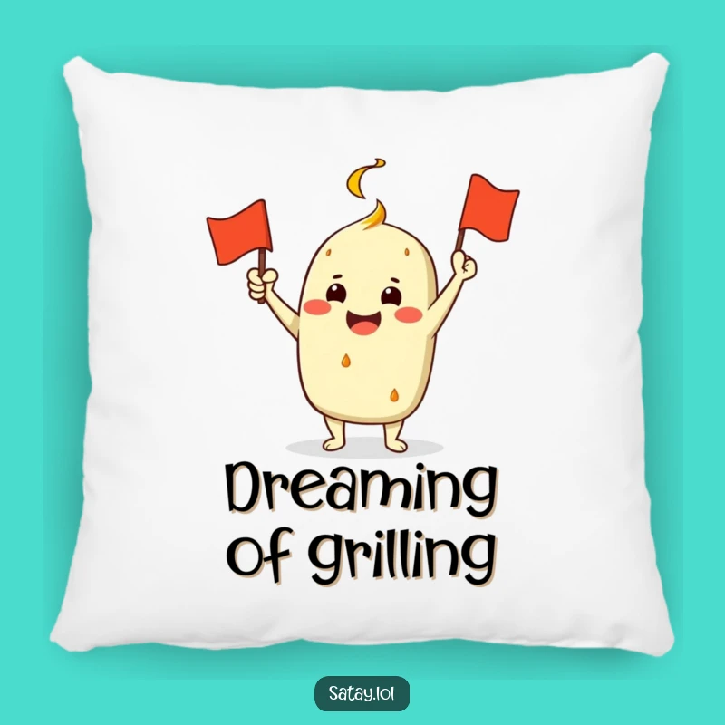 Funny Satay Grill Flag Pillow: Soft Comfort with Hilarious Festive Vibes