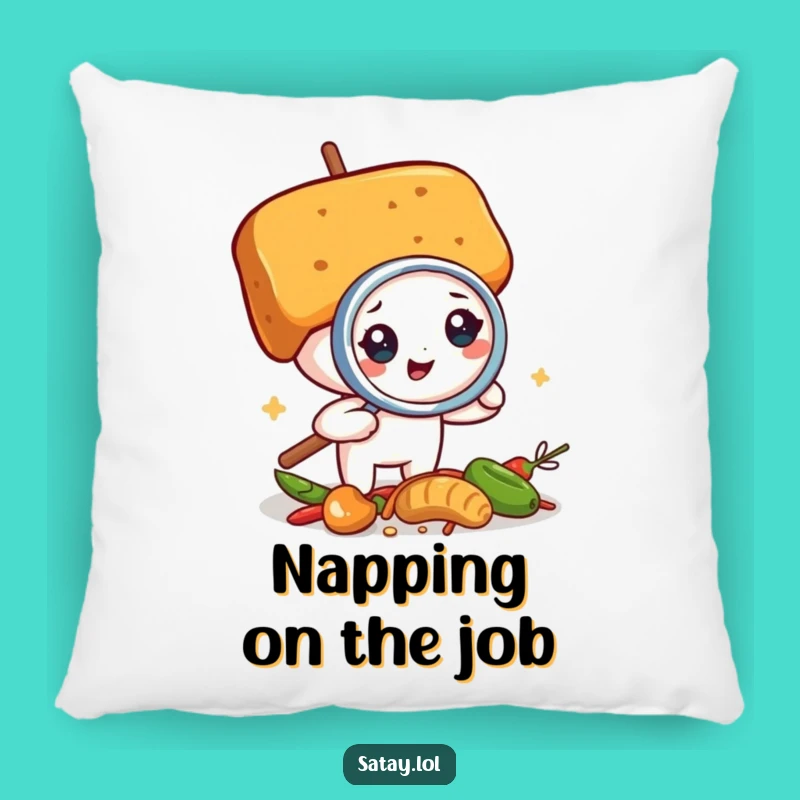 Funny Satay Skewer Detective Pillow: Snuggle Up with this Hilarious Investigator