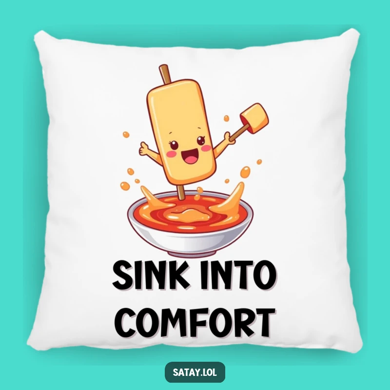 Funny Satay Skewer Sauce Pillow: Cozy Dive, Comfort & Hilarious Funny Gift
