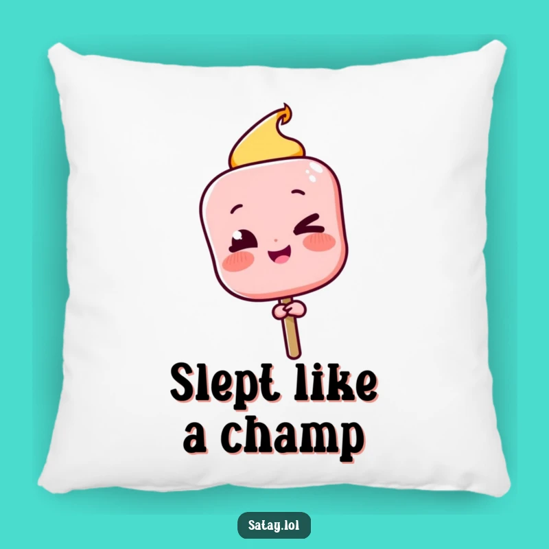 Funny Satay Skewer Winking Pillow: Cozy Comfort with a Playful Wink