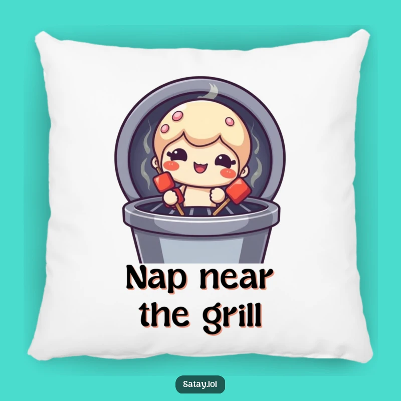 Funny Satay Skewer Pillow: Grill Peeker Comfort, Cozy & Hilarious Funny Gift