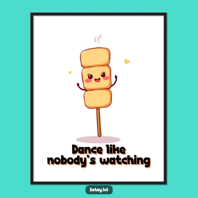 Funny Shimmy Dancing Satay Skewer Digital Art - Hilarious Foodie Decor Download