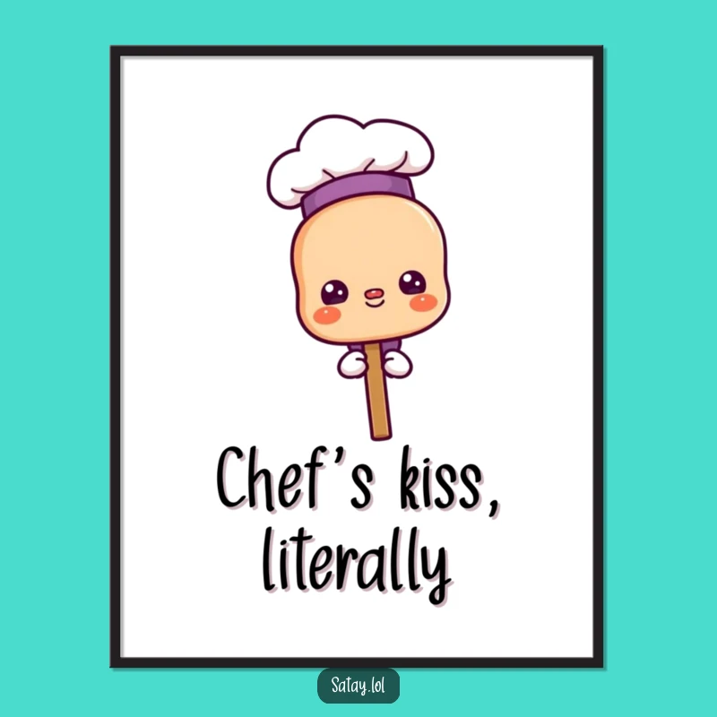 Funny Proud Chef Satay Digital Print - Culinary Wall Art for Instant Download, Perfect Gift