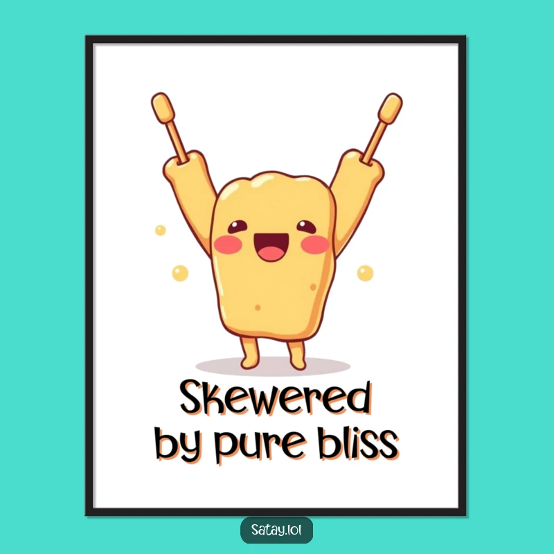 Funny Satay Skewer Delight Digital Art: Instant Joy for Your Walls!
