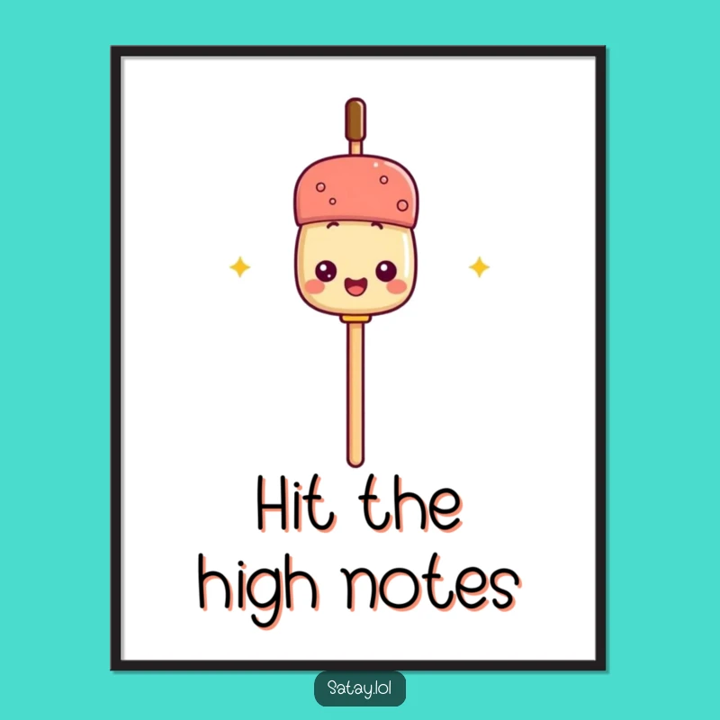 Funny Satay Mic Digital Art Print: Instant Performance for Your Walls