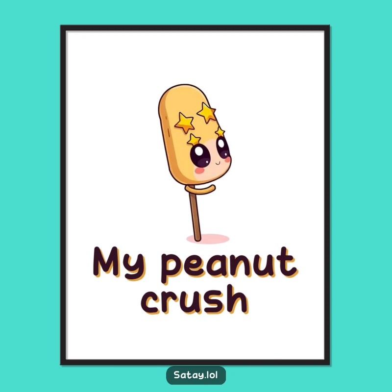 Funny Satay Skewer & Peanut Digital Art: Instant Nutty Cheer for Your Walls