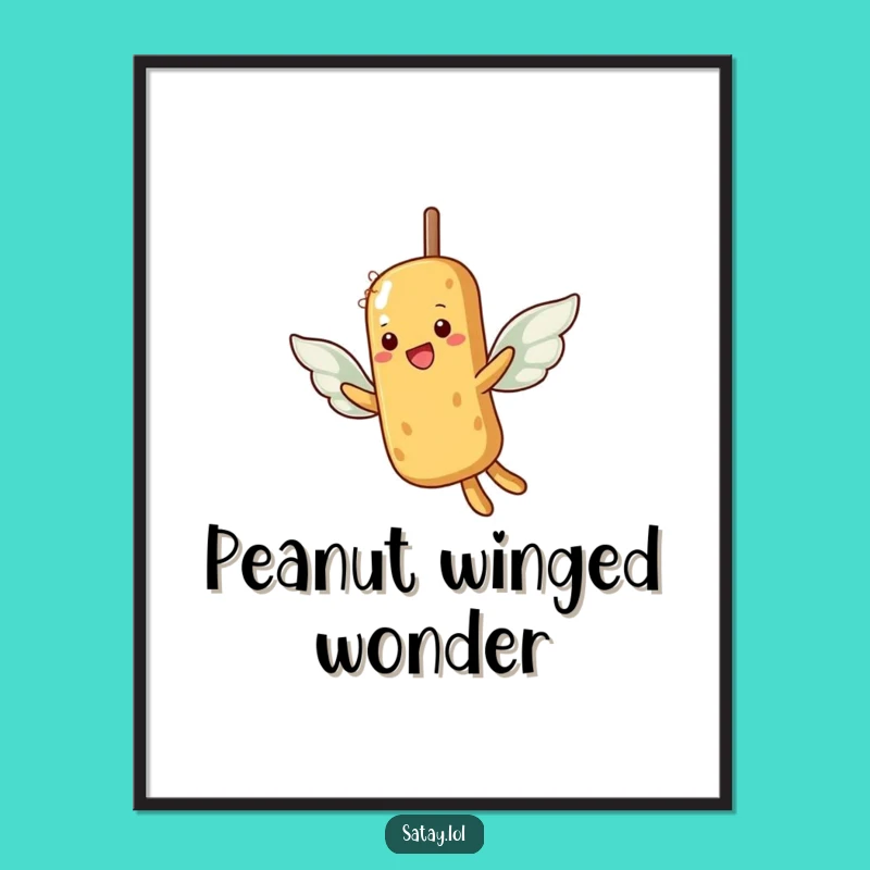 Funny Satay Skewer Flying Digital Art: Instant Dream Download, Great Gift