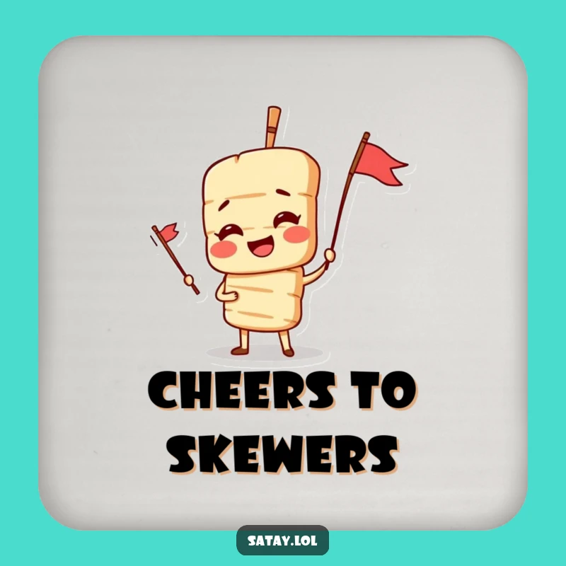 Funny Satay Skewer Coaster Set - Dramatic Pose Drink Protector, Grill Humor Gift