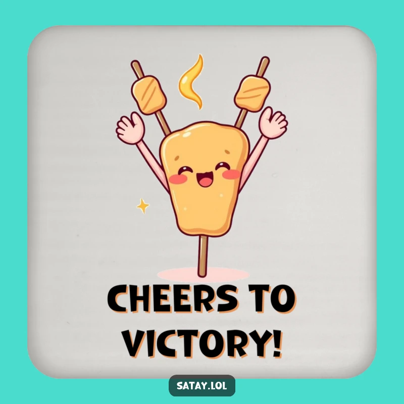Funny Celebrating Satay Skewer Coaster - Joyful Surface Protector