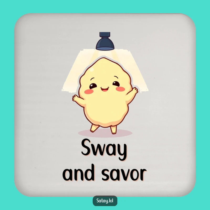 Funny Satay Dancer Coaster Set: Protect Surfaces with Spotlight Humor, a Perfect Funny Gift