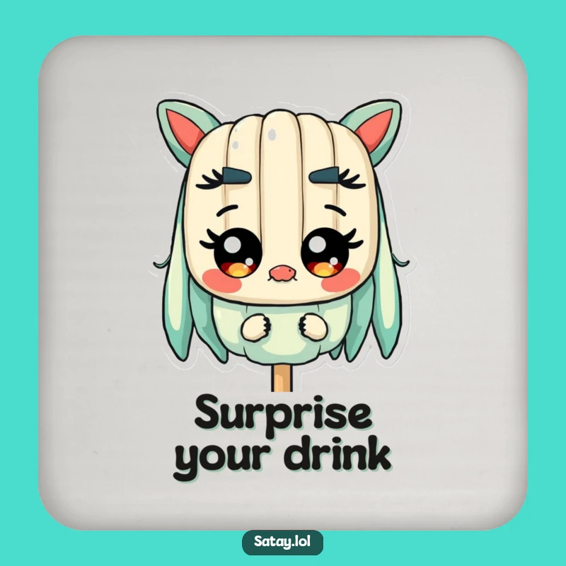 Funny Satay Skewer Surprised Coaster - Skewer Character Reaction Accessory Gift