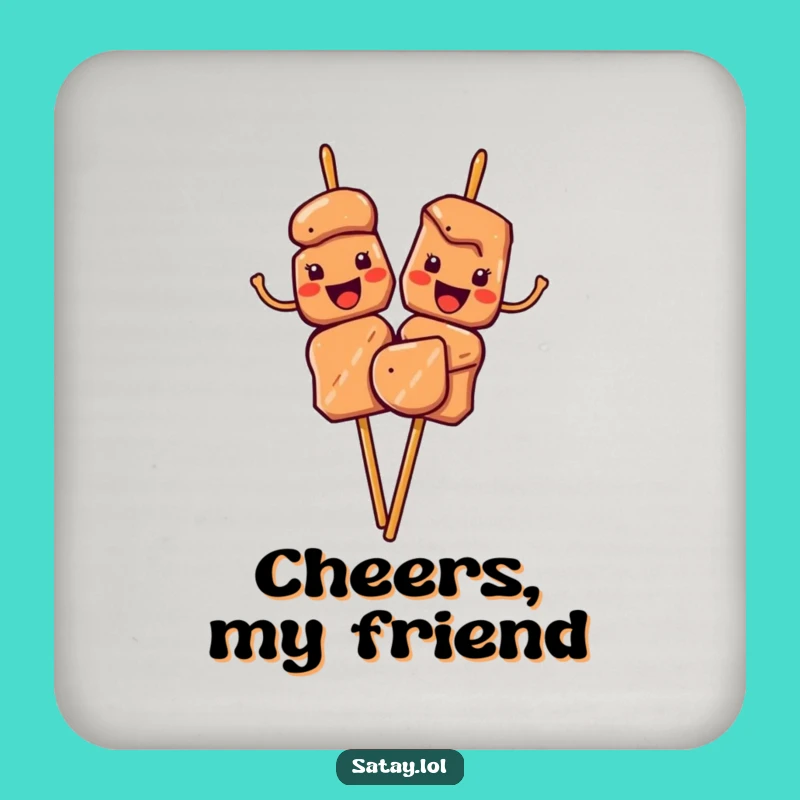 Funny Satay Skewers Waving Coasters: Cheerful Protection for Your Tables