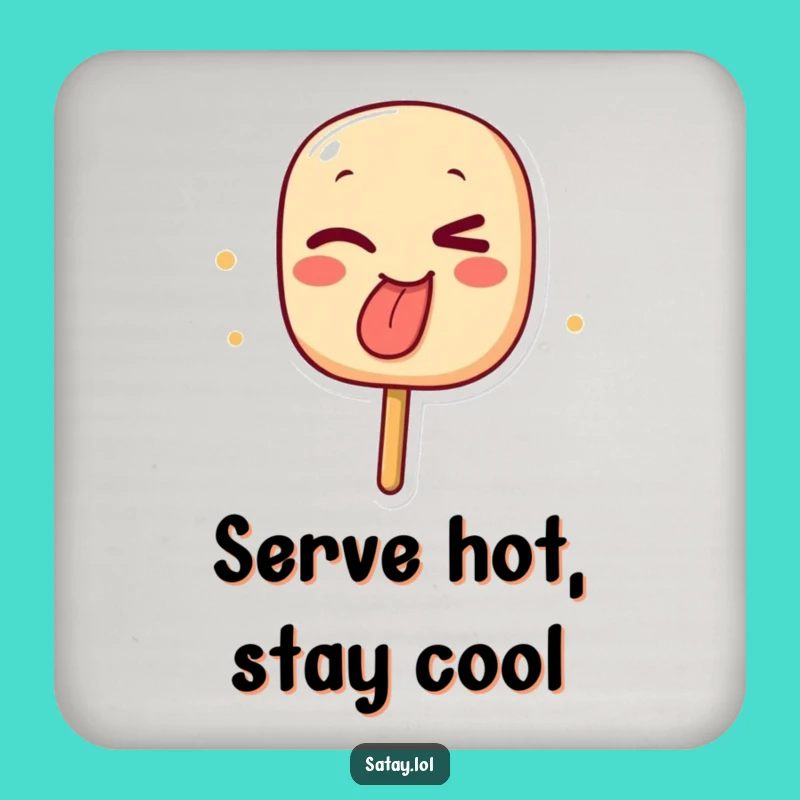 Funny Winking Satay Skewer Coasters - Protect Surfaces with Charred Humor