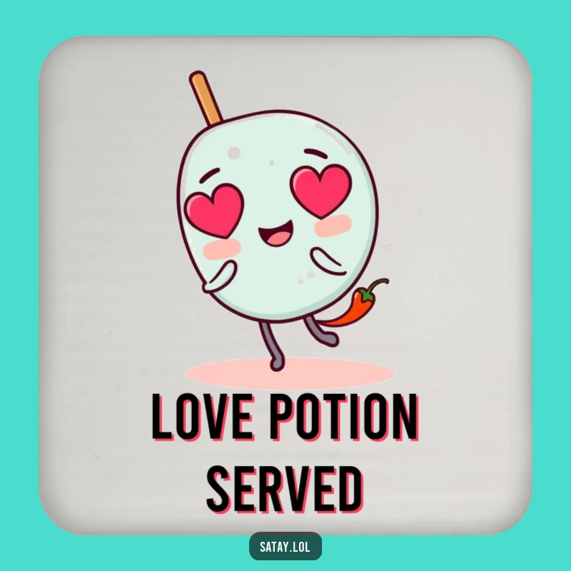 Funny Satay Skewer Love Coasters: Chili Chase Set, Protect Surfaces Funny Gift