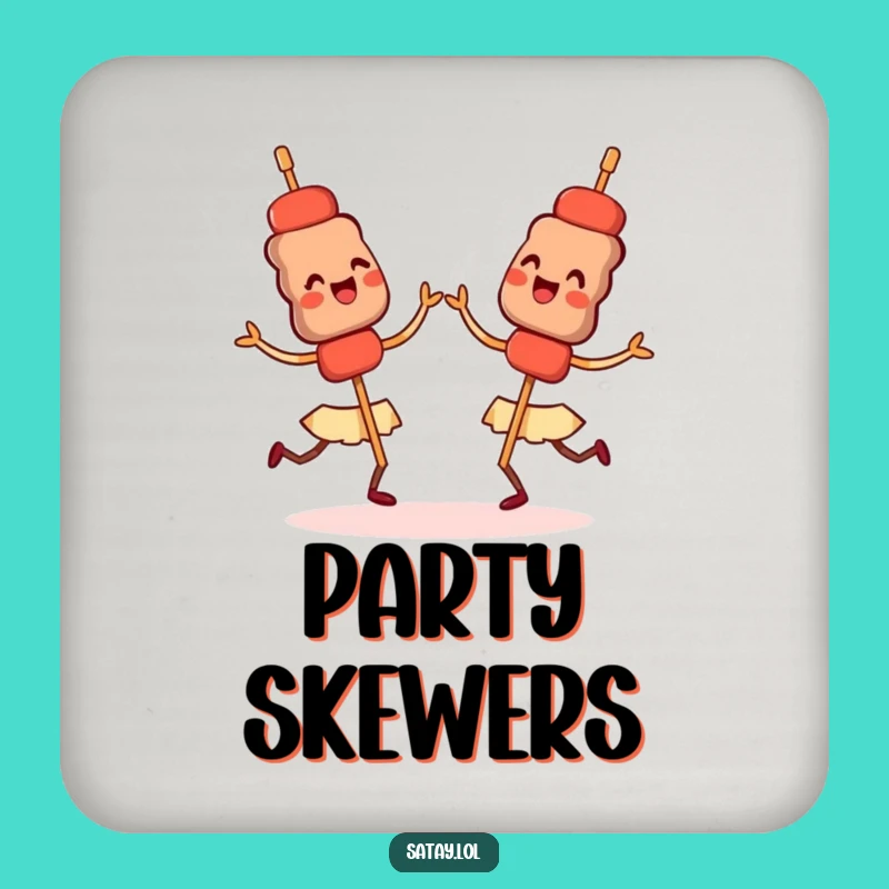 Funny Satay Dance Coasters - Synchronized Skewers Drink Gift