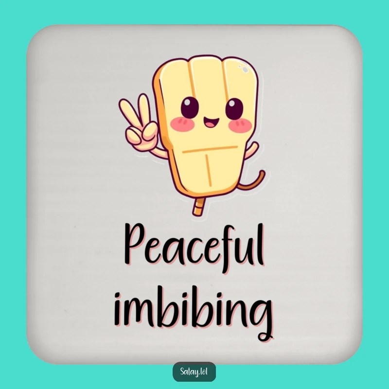 Funny Satay Skewer Peace Coaster - Skewer Character Drink Accessory Gift