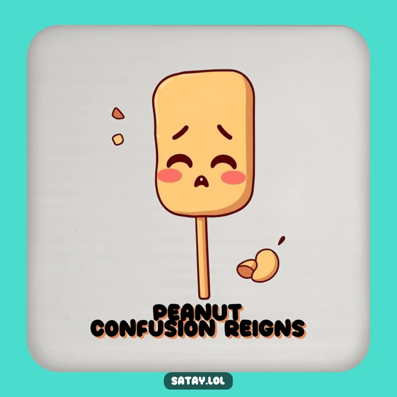 Funny Confused Satay Skewer Coaster: Peanut Mysteries - Set of Funny Gifts!