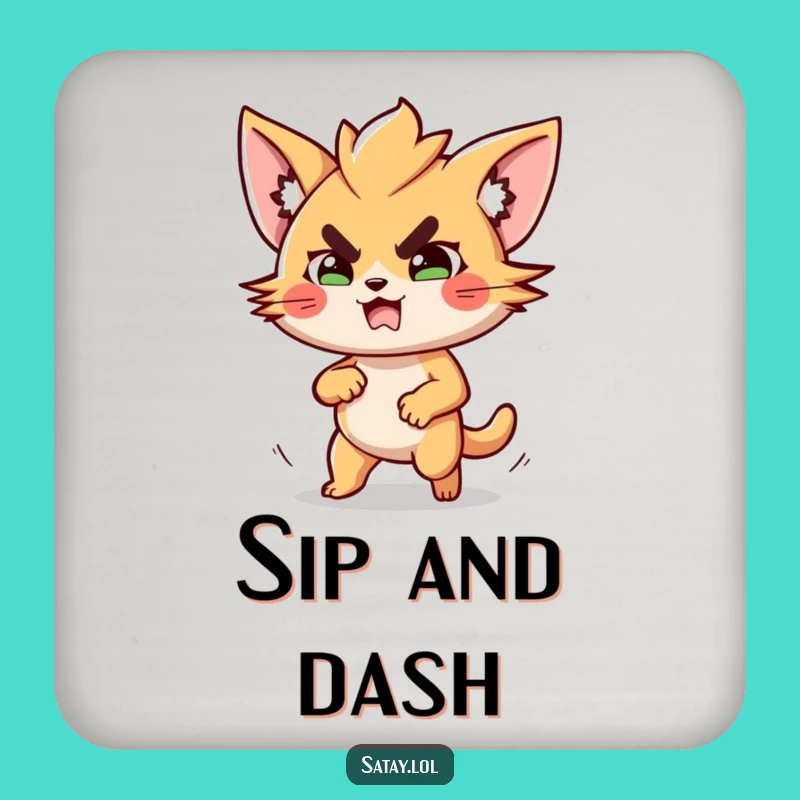 Funny Satay Coaster Set - Determined Foodie Protection, Housewarming Gift