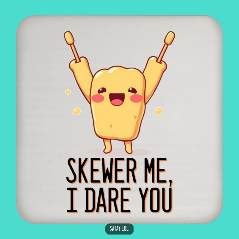 Funny Satay Skewer Party Coaster: Protect Surfaces with Skewer Smiles!