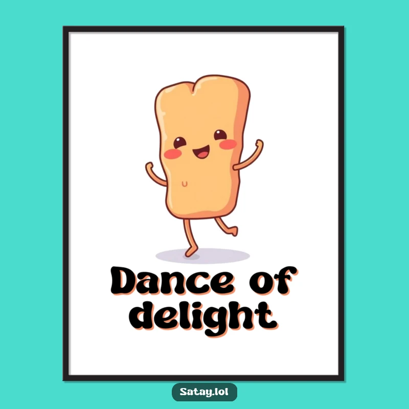Funny Satay Jig Poster: Joyful Food Art and Hilarious Gift