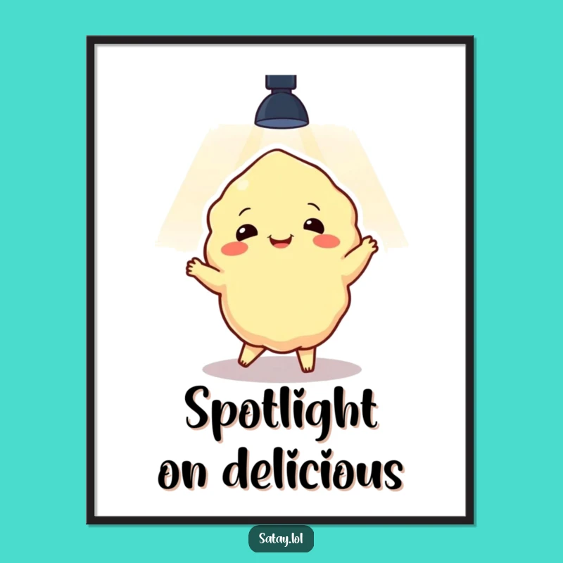 Funny Satay Dancer Poster: Vibrant Spotlight Performance Art, a Perfect Funny Gift for Kitchen Decor